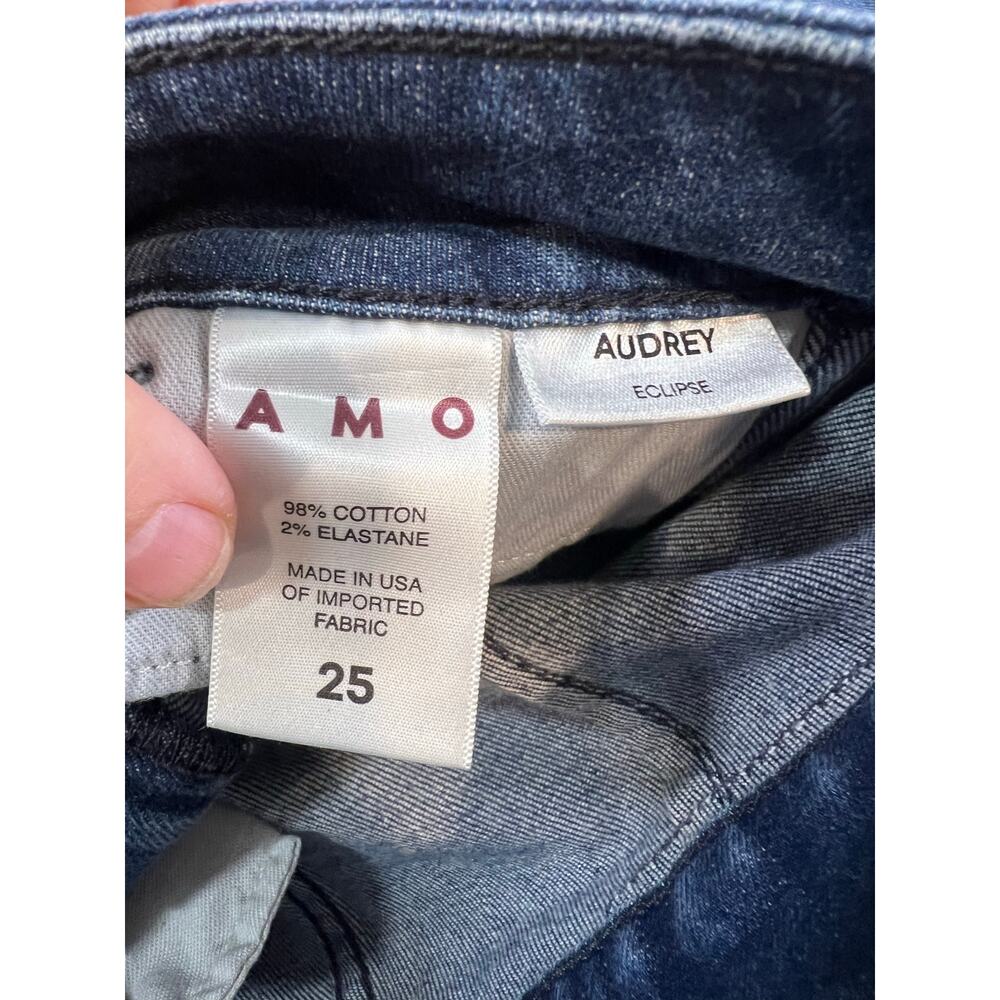 AMO Womans Audrey Eclipse High Rise Jeans in Shadow Play Straight Leg Size 25 - Picture 5 of 7